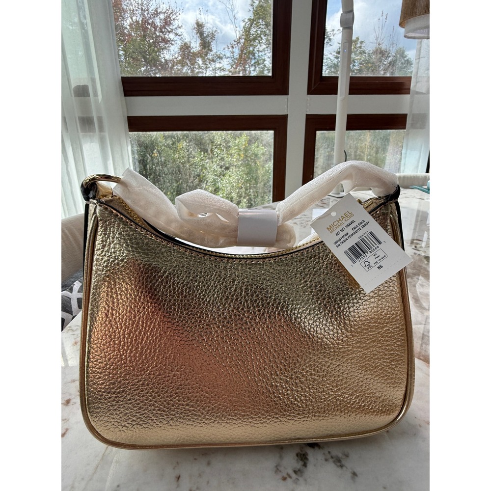 Michael Kors Jet Set Extra-Small Convertible Crossbody Bag Metallic Gold Color - Picture 6 of 6